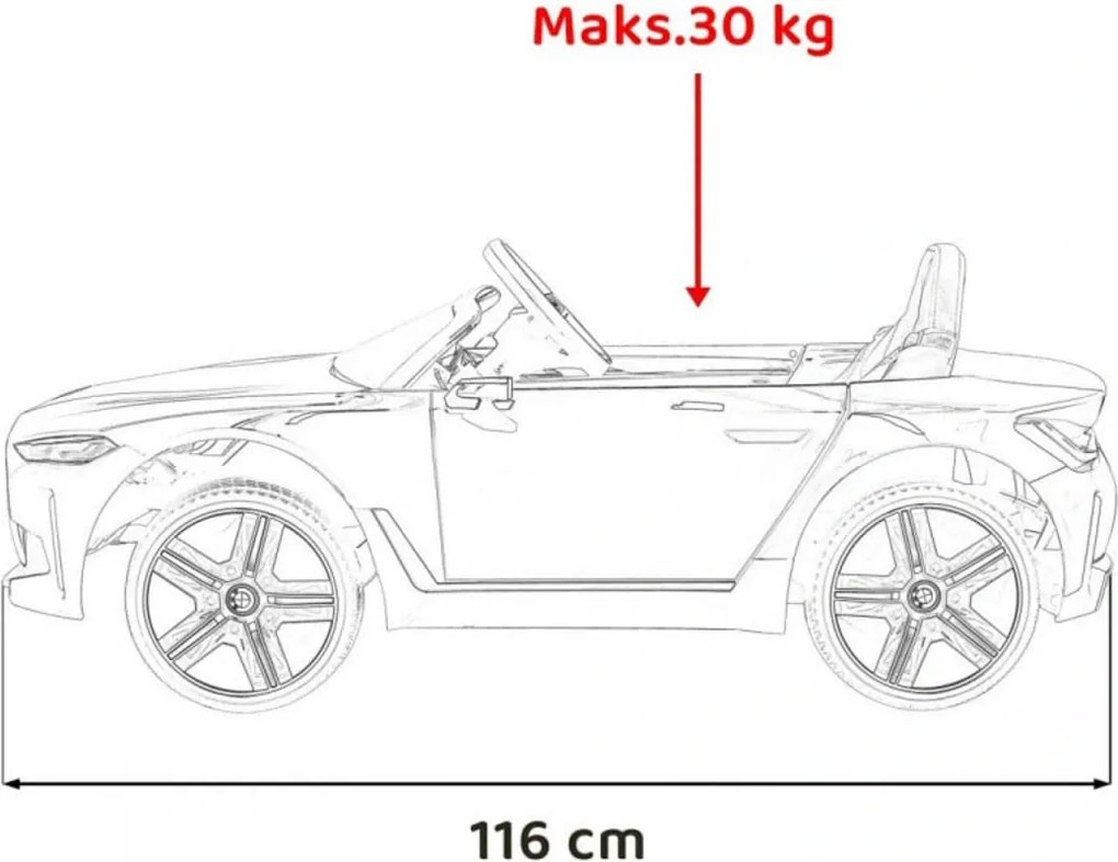 Masinuta Electrica cu acumulator pentru copii NOVOKIDS™ BMW I4, Cu telecomanda, Roti din Cauciuc EVA, Max 30 kg , Usi cu deschidere , 3 Viteze,