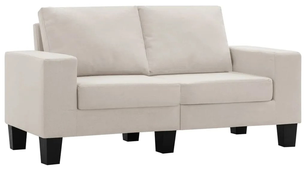 287112 vidaXL Canapea cu 2 locuri, crem, material textil