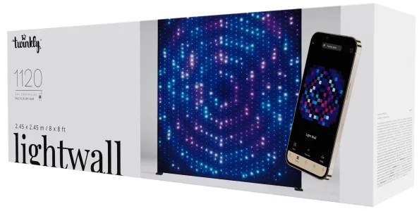 Twinkly TWDJ1120STP-BEU - Panou LED RGBW pentru exterior, 1120 LED, 2,6 x 2,7 m, IP44, Wi-Fi