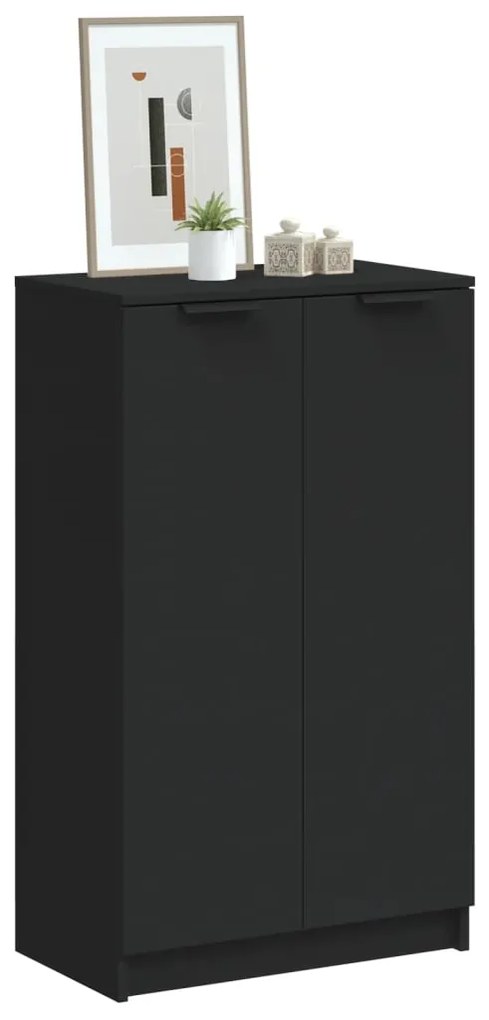 vidaXL Pantofar, negru, 59x35x100 cm, lemn prelucrat