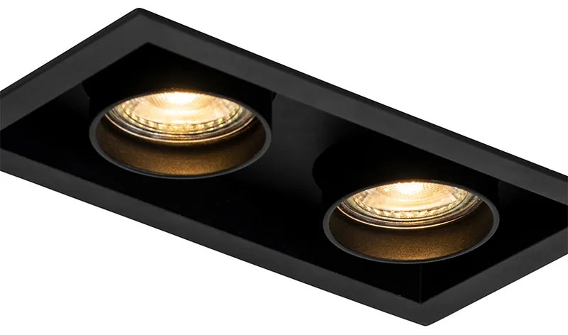 Set de 6 spoturi încastrate moderne negre reglabile cu 2 lumini - Roof