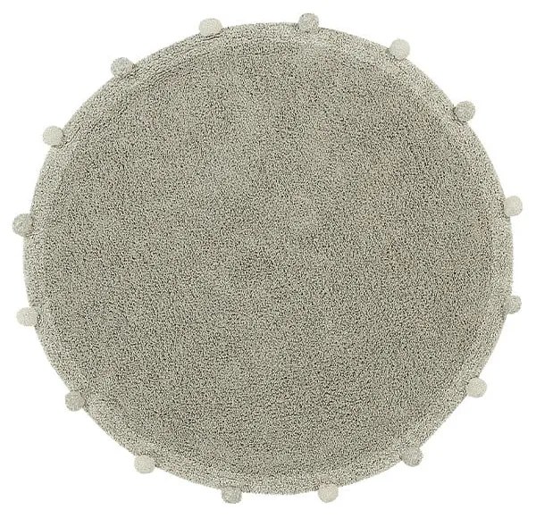 Covor pentru copii verde deschis lavabil/țesut manual din bumbac ø120 cm Bubbly Olive – Lorena Canals