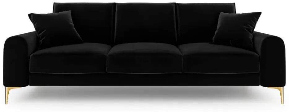 Canapea Larnite cu 3 locuri si tapiterie din catifea, negru