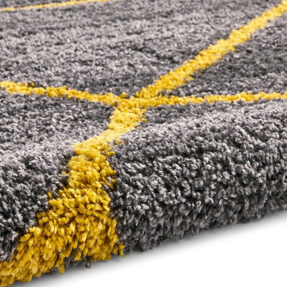 Covor Think Rugs Royal Nomadic Grey & Yellow, 120 x 170 cm, gri - galben