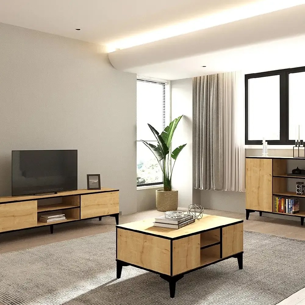 Masuta cafea Susana living culoare nuc deschis 90 cm