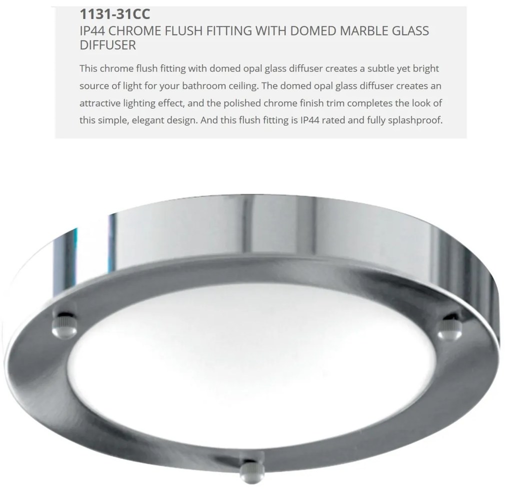 Aplica de perete / tavan pentru baie IP44 Bathroom Flush 31cm 1131-31CC SRT