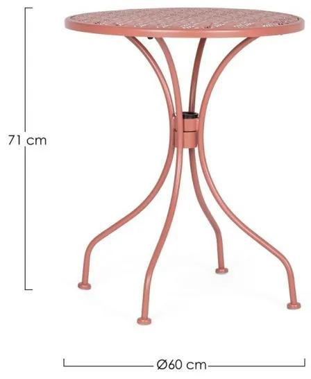 Masa de cafea pentru exterior rosu caramiziu din metal, ∅ 60 cm, Lizette Bizzotto
