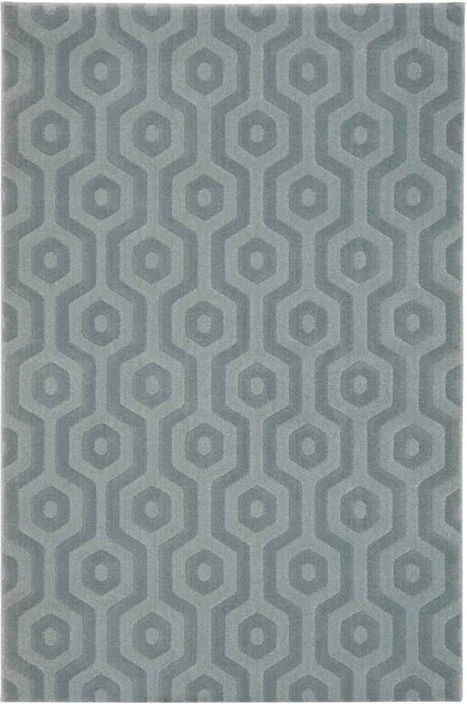 Covor albastru-gri cu pattern hexagon Vegas (140x200 | 160x230 | 200x290) | DE DIMORA - 200x290