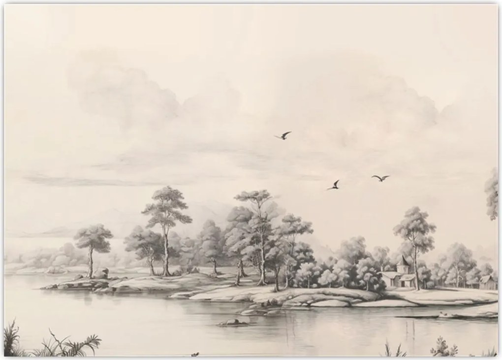 Tablou - Vintage peisaj desen peisaj (70x50 cm)