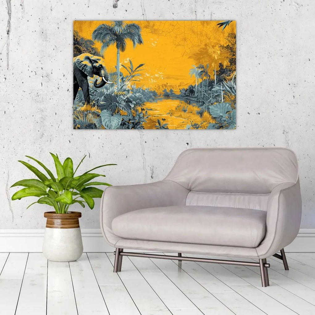 Tablou - Elefant în natură (90x60 cm)