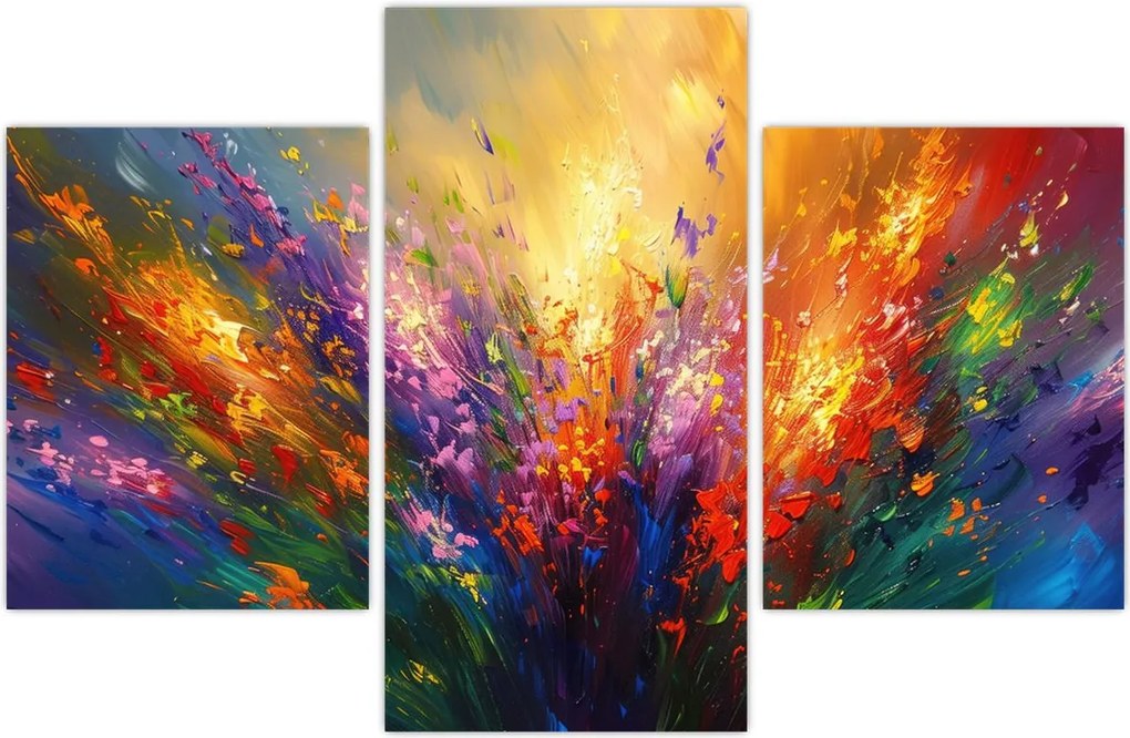 Tablou - Abstracție de flori (90x60 cm)