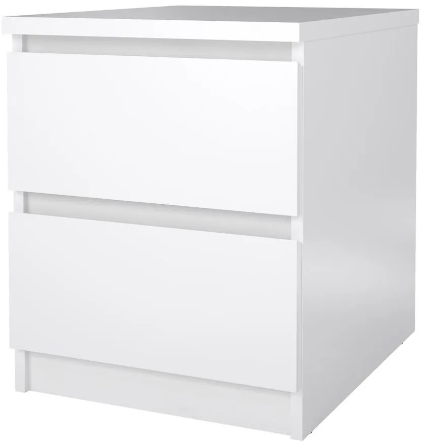 Noptieră Simplicity III, alb lucios