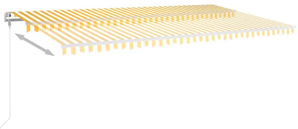 Copertina retractabila manual cu LED, galben si alb, 600x350 cm Galben si alb, 600 x 350 cm