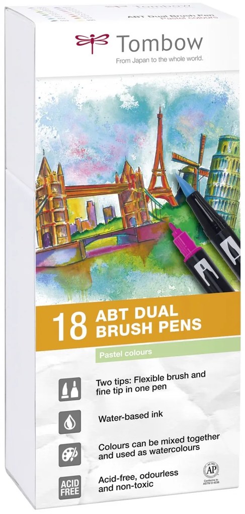 Set Tombow Creativ ABT Dual Brush Pen 18 culori