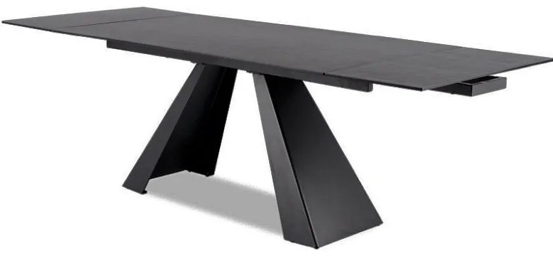 Masă de sufragerie extensibilă 160-240 cm Shelia (gri + negru) (pentru 6 până la 8 persoane). 1050795