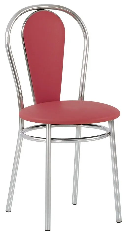 Scaun bucatarie Florino Chrome, Carmin piele ecologica