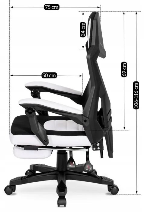 JAKS Scaun de gaming BING negru roșu