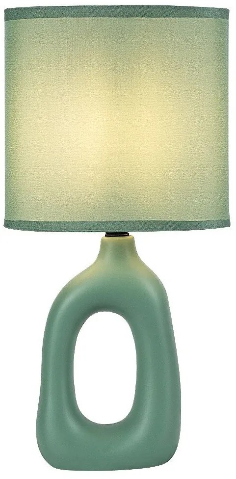 Lampa de masa ceramica si abajur verde Sylira