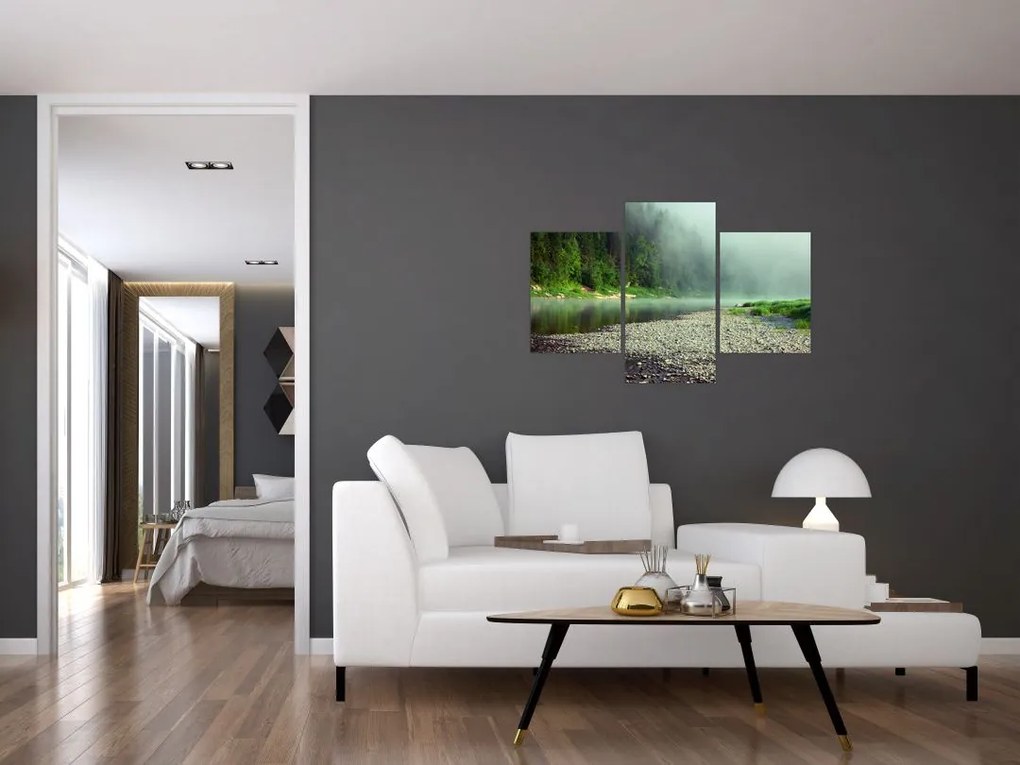 Tablou - Râu lângă pădure (90x60 cm)