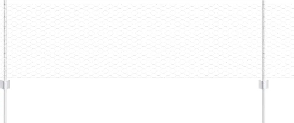 vidaXL Gard cu Stâlp Argintiu 0,6 x 50 m Oțel