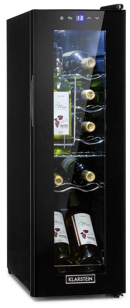 Shiraz 12 Slim, frigider pentru vin, 32 l/12 sticle, panou de control tactil, 85 W, 5 - 18 °C