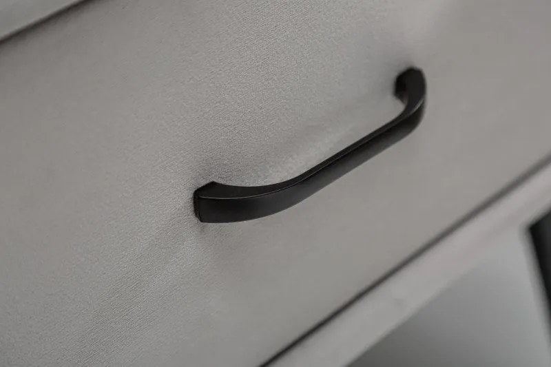 Noptiera, Masuta laterala Famous catifea gri argintiu