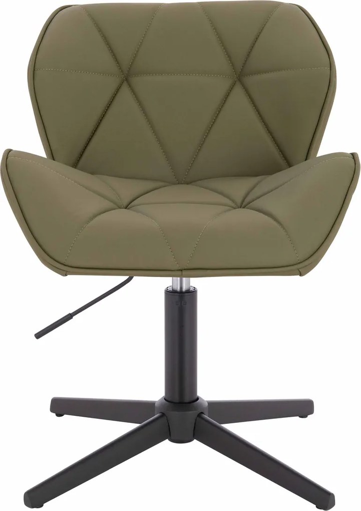 HR111CROSS Scaun Khaki Piele Ecologica Premium Soft cu Bază Neagră