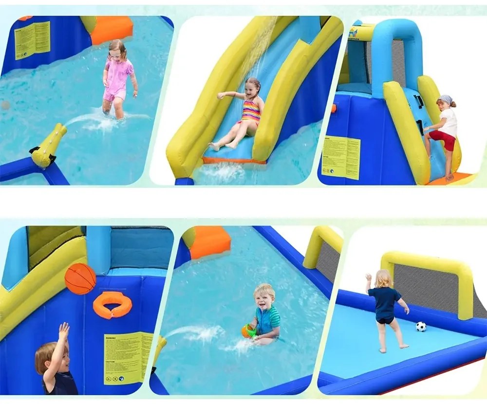 Parc de aventură acvatic gonflabil cu teren de fotbal