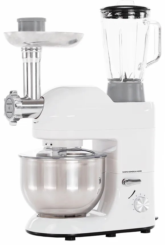 TEMPO-KONDELA KANTE, robot de bucătărie, 1800 W, 5 l, alb lucios/crom