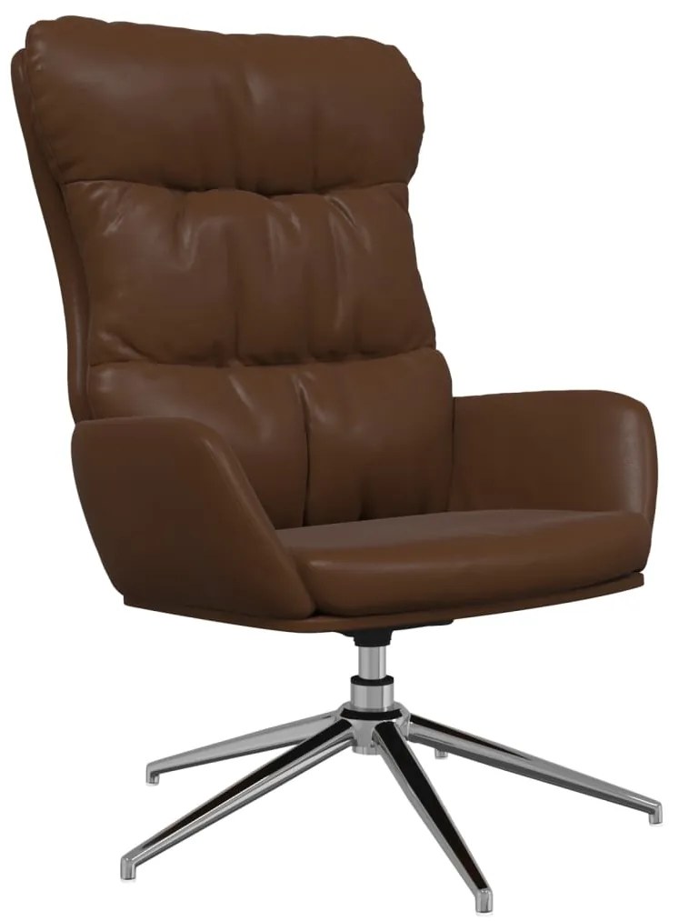 341174 vidaXL Scaun de relaxare, maro, piele naturală