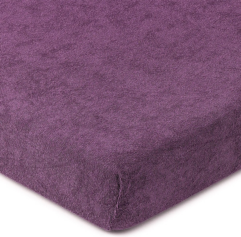 Cearșaf de pat 4Home, din frotir, violet, 180 x 200 cm, 180 x 200 cm