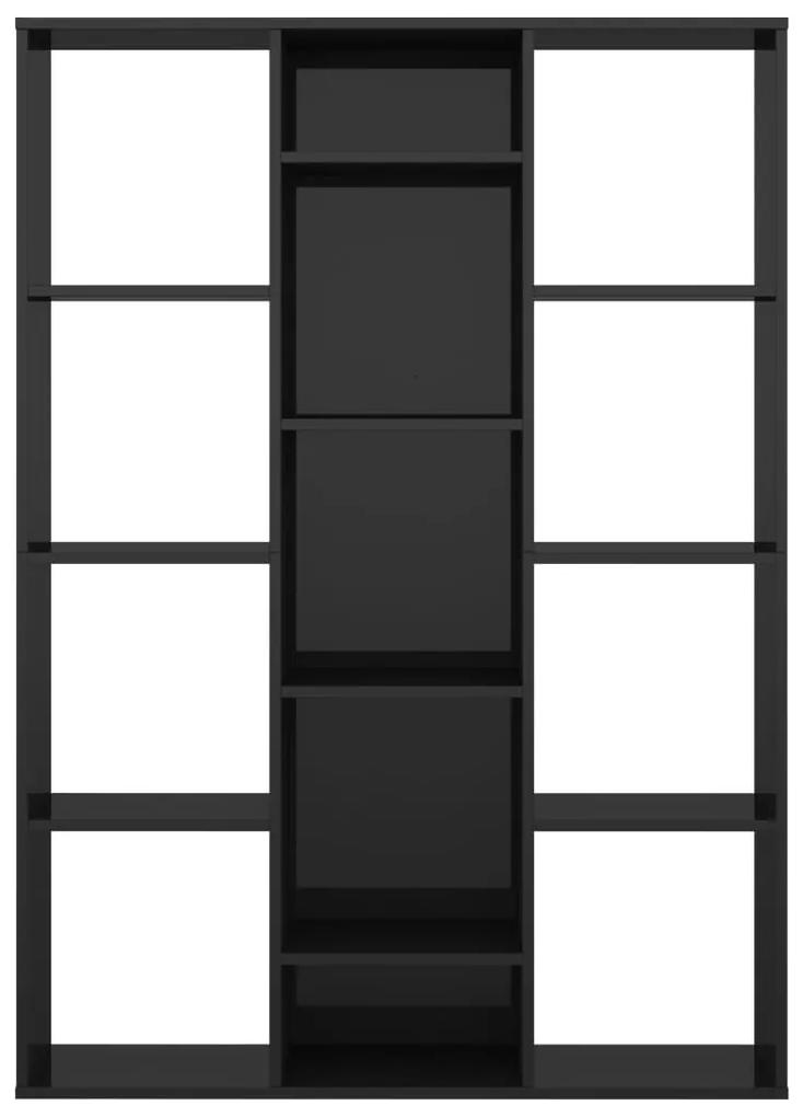 Separator camera Biblioteca negru extralucios 100x24x140 cm PAL negru foarte lucios, 1