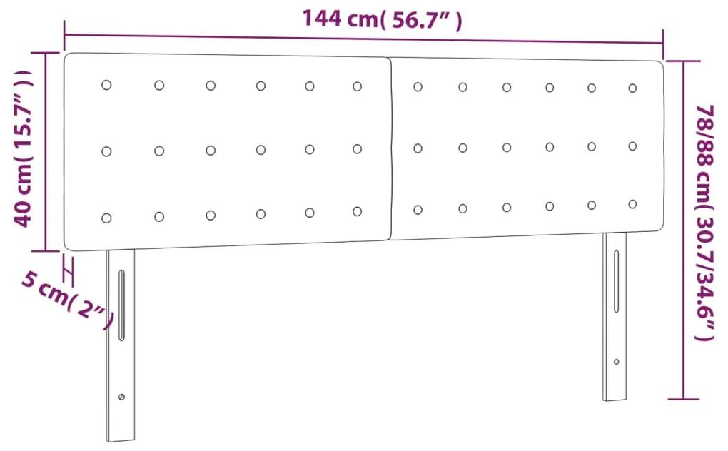 Tablii de pat, 2 buc., maro inchis, 72x5x78 88 cm, textil 2, Maro inchis, 144 x 5 x 78 88 cm