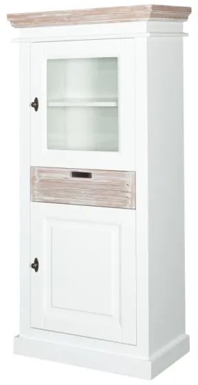 Vitrina 2 Usi Si 1 Sertar Cortina Dreapta, 67.5 cm