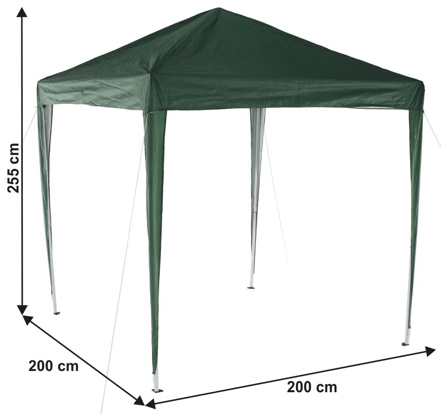 Pavilion de grădină pliabil, verde, 2x2 m, TREKAN TIP 1