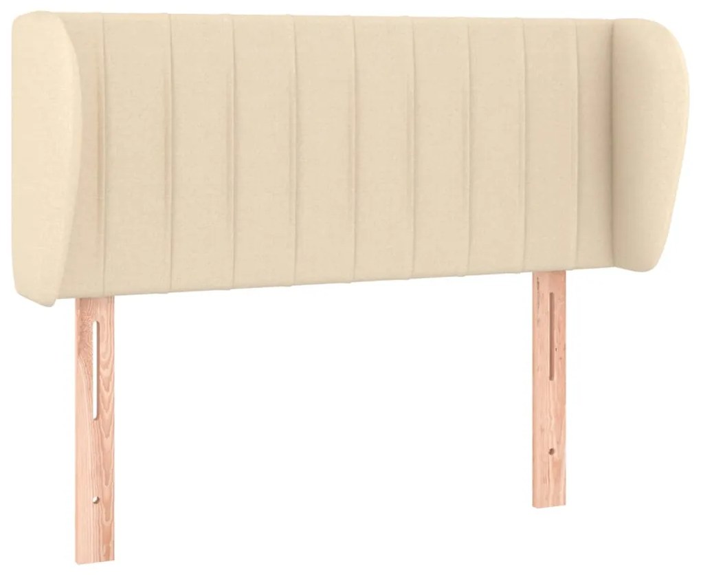 vidaXL Tăblie de pat cu aripioare crem 103x23x78/88 cm textil