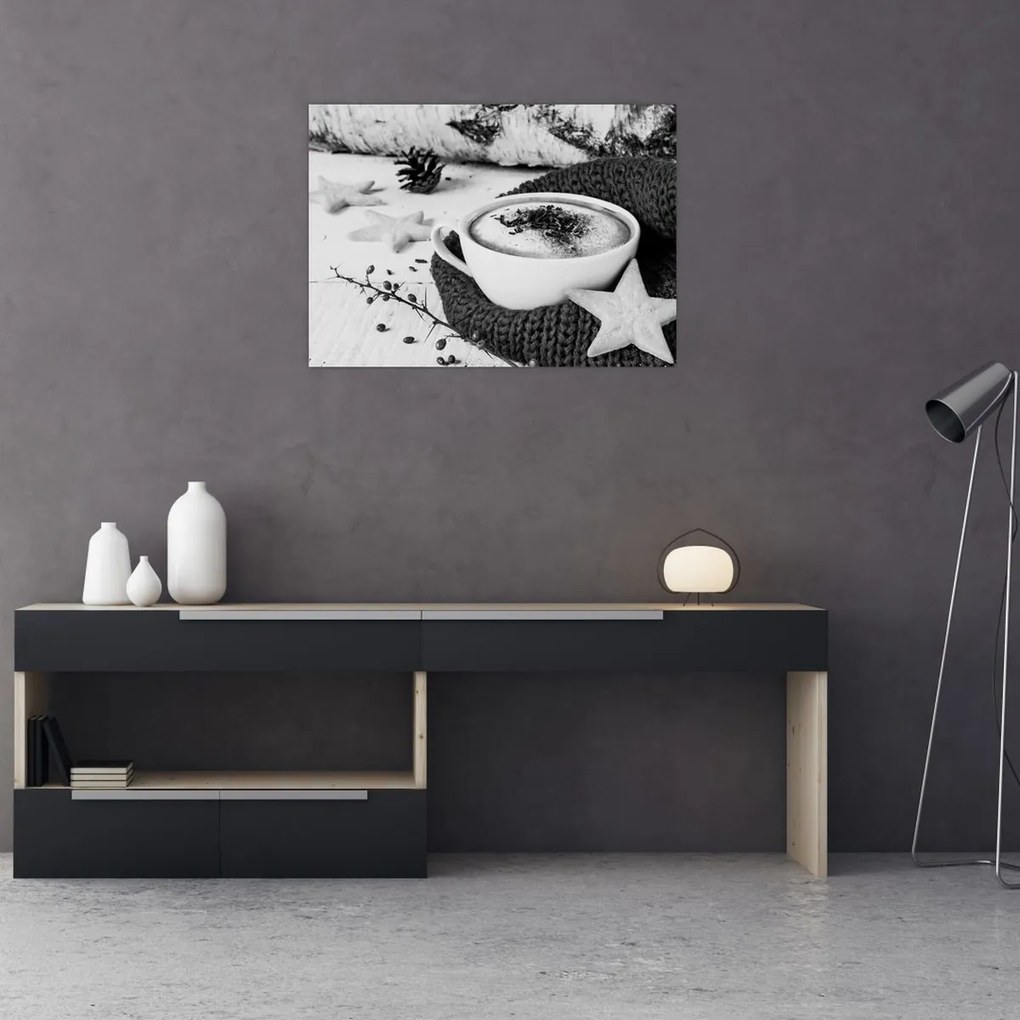 Tablou pe sticlă - Cappuccino de iarnă (70x50 cm)