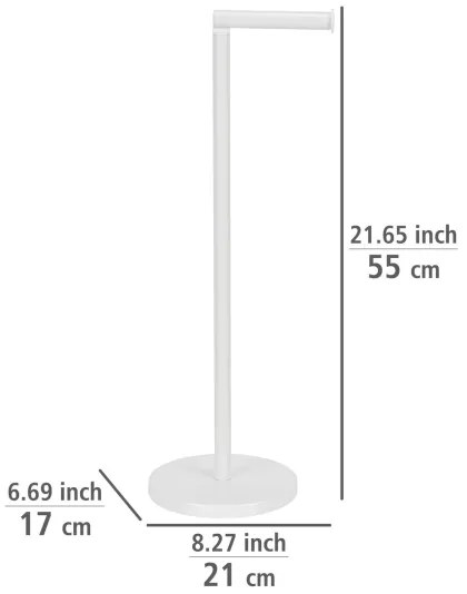 WENKO 21424100 - Suport pentru hârtie igienică, 21 x 55 cm, alb