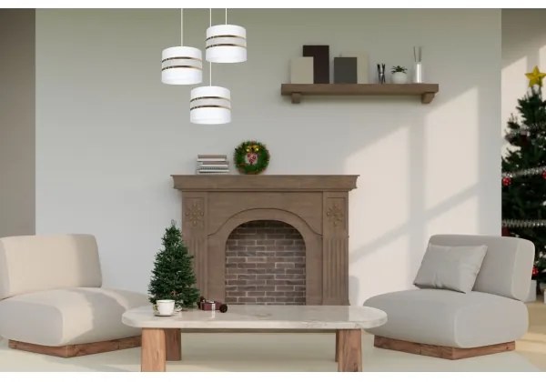 Lustră pe cablu CORAL 3xE27/60W/230V alb