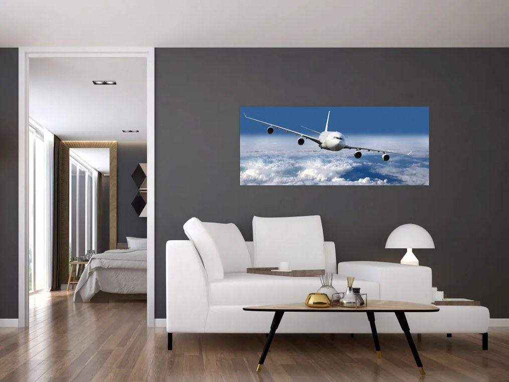 Tablou - Avion în nori (120x50 cm)