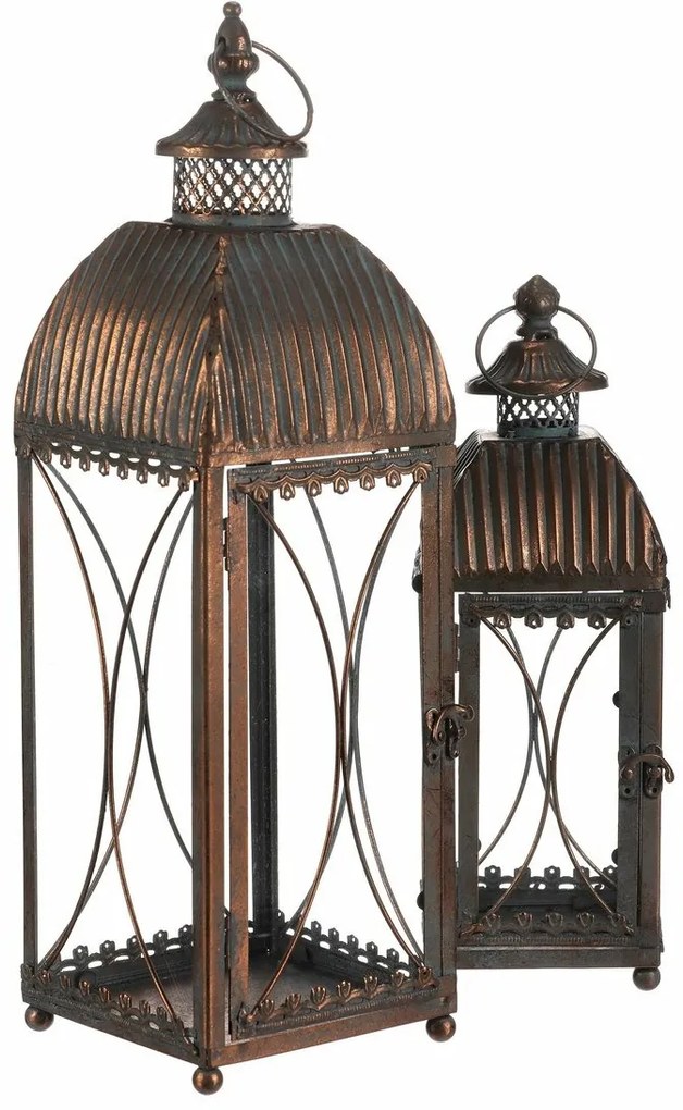 Set de felinare metalice Romance, 2 buc., cupru