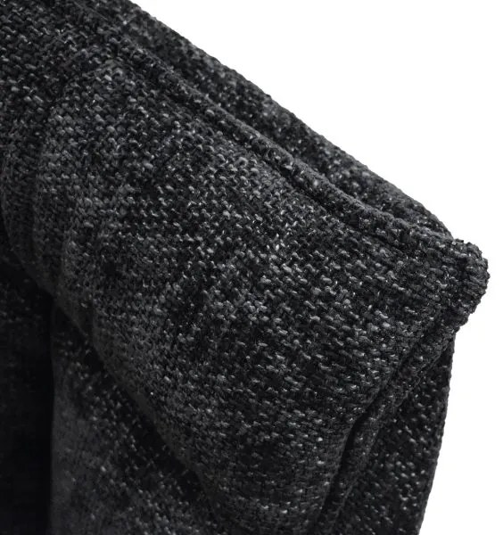 PAZZO DESIGN Set de 2 scaune Gastone negru cu tapițerie din material textil și picioare metalice | Aosom Romania