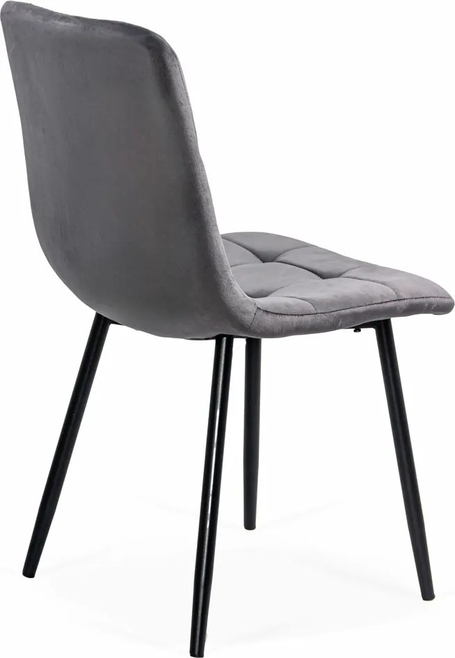 Scaun living din catifea cu cadru metalic BUC 211 gri