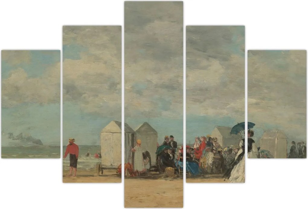 Tablou - Eugène Boudin, Beach Scene, reproducere (150x105 cm)