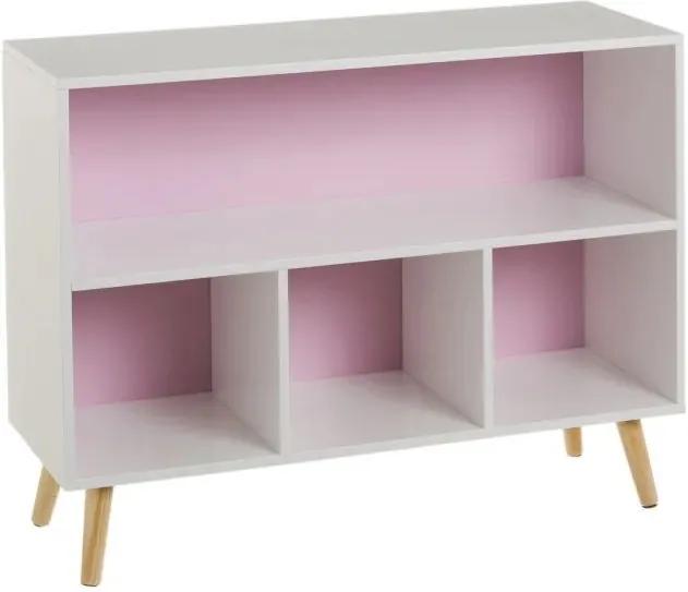 Etajera alb/roz pentru copii din MDF 58 cm Matt Unimasa
