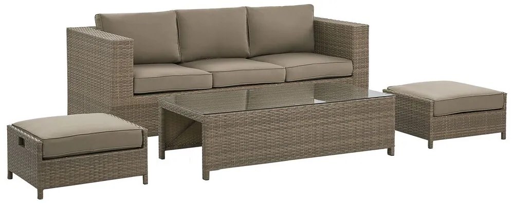 Set pentru grădină BELLEN (maro) (pentru 3 persoane). 1022983