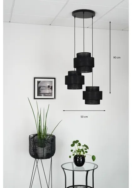 Lustră pe cablu Brilagi SPACE YUTE 3xE27/15W/230V negru