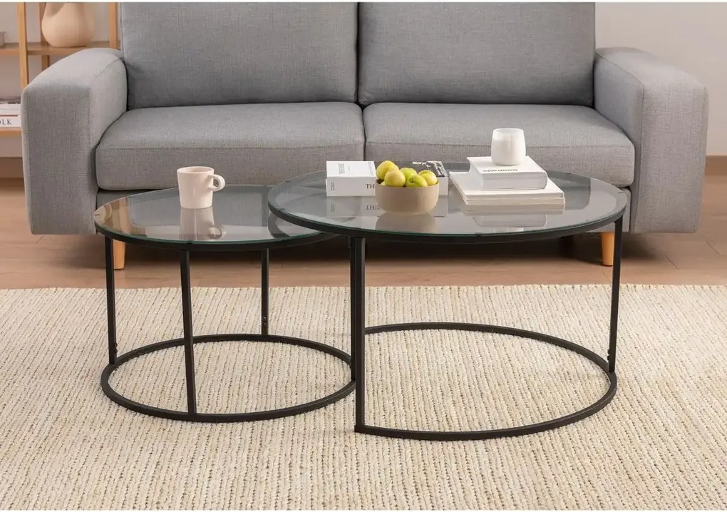 Set masuta de cafea sticla,Seria 710,Homs, 2 buc,0025