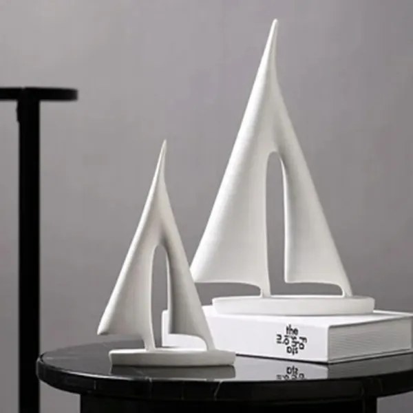 Decorațiune de masă din rășină, 28 cm, alb