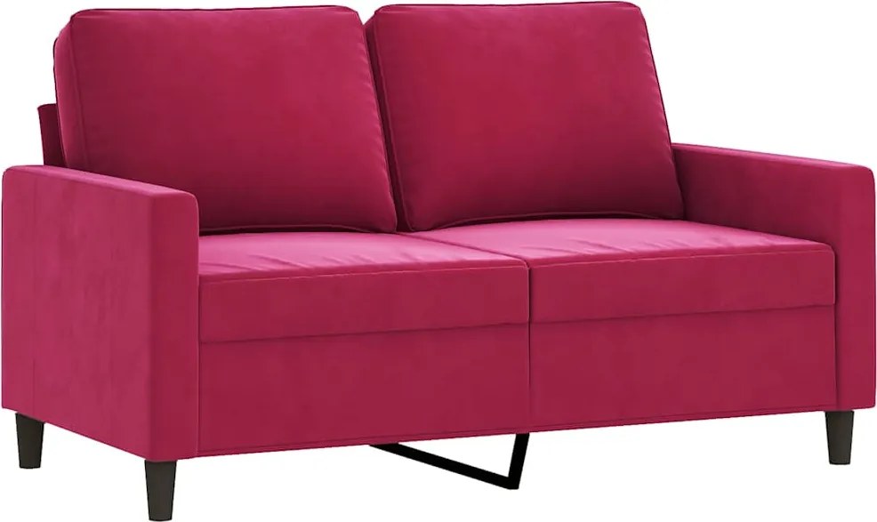 vidaXL Canapea cu 2 locuri, roșu vin, 120 cm, catifea